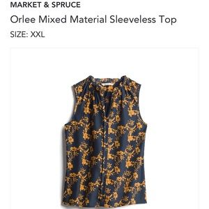 Sleeveless blouse with a v-neckline